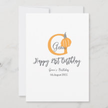Orange pumpkin fall birthday 21st gray pastel fall