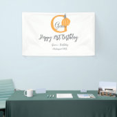 Orange pumpkin fall birthday 21st gray pastel fall 横断幕 (トレードショー)