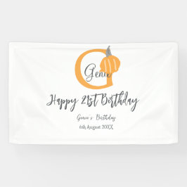Orange pumpkin fall birthday 21st gray pastel fall 横断幕
