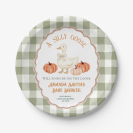 Orange Pumpkin Goose Baby Shower Paper Plates ペーパープレート