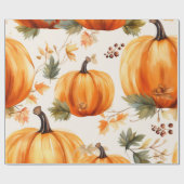 Orange Pumpkin is on The Way Autumn Baby Shower ラッピングペーパー (フラット)