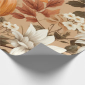 Orange Pumpkin is on The Way Autumn Baby Shower ラッピングペーパー (角)