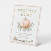 Orange Pumpkin Pacifier Hunt Baby Shower  台座サイン (正面)