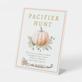 Orange Pumpkin Pacifier Hunt Baby Shower  台座サイン