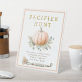 Orange Pumpkin Pacifier Hunt Baby Shower 台座サイン (インサイチュ)