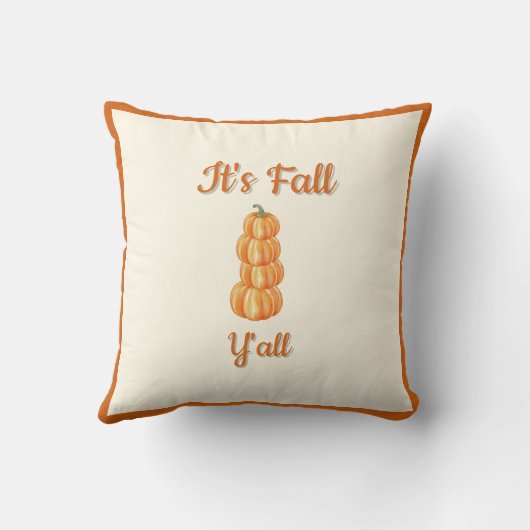 Orange Pumpkins – Farmhouse Fall Harvest Decor クッション (裏面)