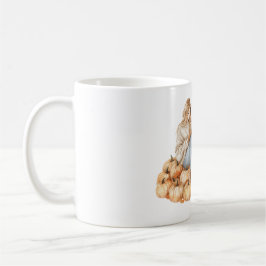 Orange Pumpkins Girl with Book コーヒーマグカップ