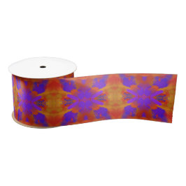 Orange Purple And Red Abstract Graphic Art Design サテンリボン