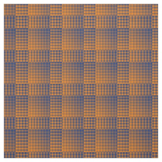 Orange Purple Checker Abstract Pattern ファブリック (見本)