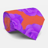 Orange Purple Floral Rose Modern Gift Favor ネクタイ (ロール)