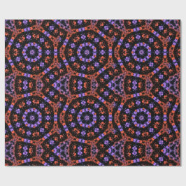Orange & Purple Kaleidoscope Fractal Pattern ラッピングペーパー