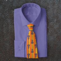 Orange & Purple Retro Lacrosse Sticks and Stripes
