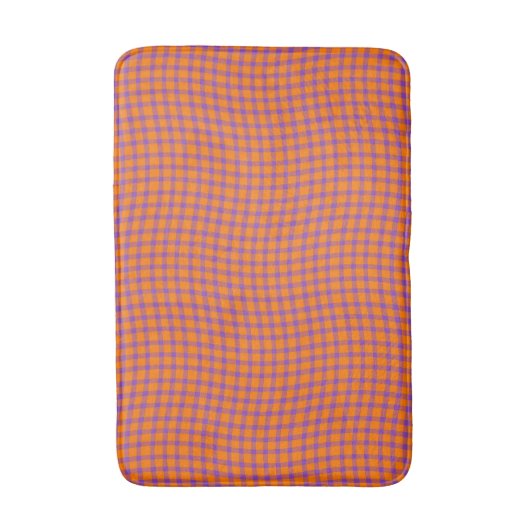 Orange Purple Stripes Seamless Pattern バスマット (正面縦)