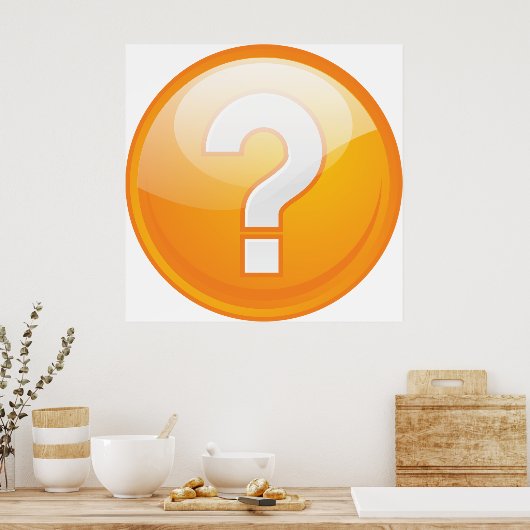 Orange Question Mark Bold Modern Symbol ポスター (キッチン)