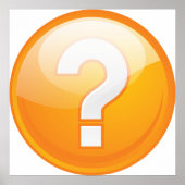 Orange Question Mark Bold Modern Symbol ポスター (正面)