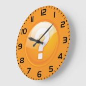 Orange Question Mark Bold Modern Symbol ラージ壁時計 (傾斜)