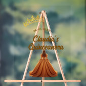 Orange quinceanera princess crown birthday name da アクリルサイン (ニュートラル)