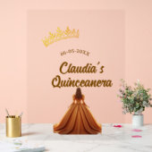 Orange quinceanera princess crown birthday name da アクリルサイン (ウェディング)