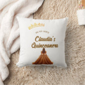 Orange quinceanera princess crown birthday name da クッション (ブランケット)