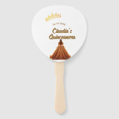 Orange quinceanera princess crown birthday name da ハンドファン (裏面)