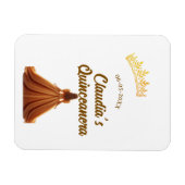 Orange quinceanera princess crown birthday name da マグネット (横)
