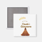 Orange quinceanera princess crown birthday name da マグネット (正面/裏面)