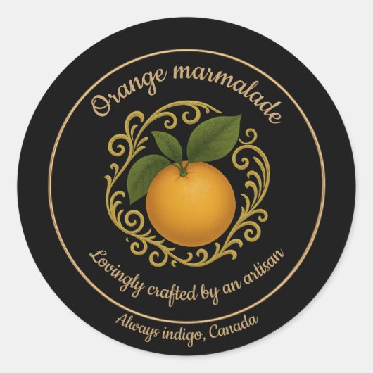 Orange Radiance – Artisan Marmalade Label ラウンドシール (正面)