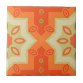 Orange Red Green Modern Ethnic Moroccan Pattern タイル (正面)