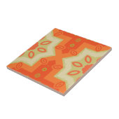 Orange Red Green Modern Ethnic Moroccan Pattern タイル (側面)