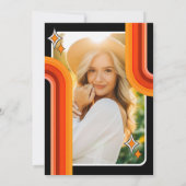  Orange &Red Rainbow Typography Summer Sun Grad 招待状 (裏面)