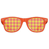 Orange Red Yellow Plaid Seamless Pattern レトロサングラス (正面)