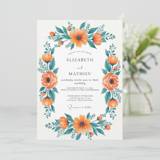 Orange Regal Spring Wedding 招待状 (スタンド正面)