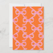 Orange Retro Bow Photo Birth Announcement Card 招待状 (裏面)