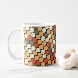 Orange retro dots コーヒーマグカップ