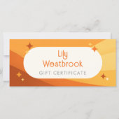 Orange Retro Groovy Modern Gift Certificate (正面)
