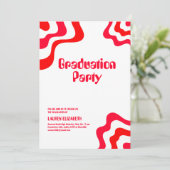 Orange Retro Groovy Photo Graduation 招待状 (スタンド正面)