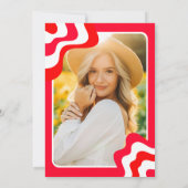 Orange Retro Groovy Photo Graduation 招待状 (裏面)