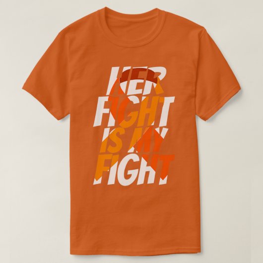 Orange Ribbon for Her Products白血病認識度 Tシャツ (デザイン正面)