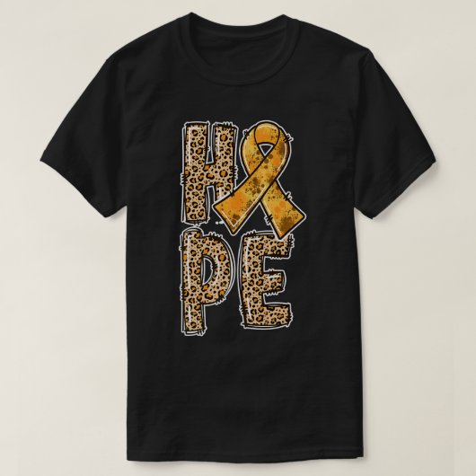 Orange Ribbon Leopard Print HOPE ADHD Survivors111 Tシャツ (デザイン正面)