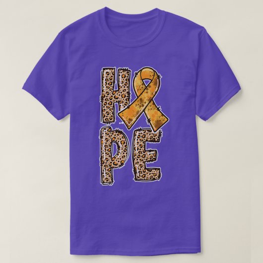 Orange Ribbon Leopard Print HOPE ADHD Survivors 11 Tシャツ (デザイン正面)