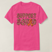 Orange Ribbon Leopard Print Support Squad ADHD1118 Tシャツ (デザイン正面)