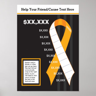 Orange Ribbon Thermometer ポスター