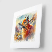 Orange Rock Viscacha 270824AREF117 - Watercolor スクエア壁時計 (傾斜)