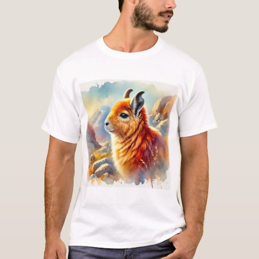 Orange Rock Viscacha 270824AREF117 - Watercolor Tシャツ (正面)