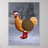 Orange Rooster Santa Claus ポスター (正面)