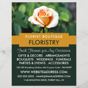 Orange Rose, Florist, Floristry Advertising チラシ