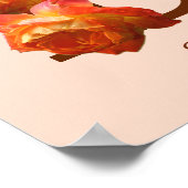 Orange Rose Monogram Initial B Your Name Poster ポスター (角)