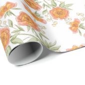 Orange Rose Wedding ラッピングペーパー (ロールコーナー)