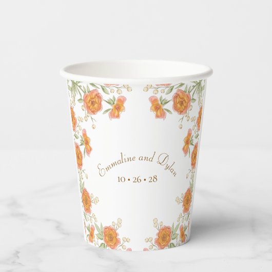 Orange Rose Wedding 紙コップ (裏面)