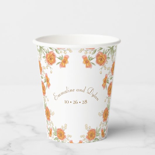 Orange Rose Wedding 紙コップ (正面)